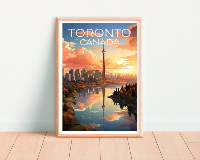 Toronto Travel Poster, Canada Wall Art, Canada Print, Toronto Poster, Canada Poster, CN Tower Poster, Toronto Art