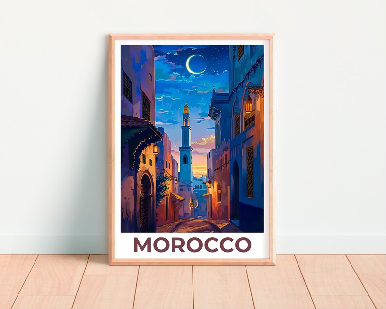 Morocco Print Poster, Fez Wall Art, Fez Poster, Travel Gift Idea, Morocco Illustration, Morocco Poster