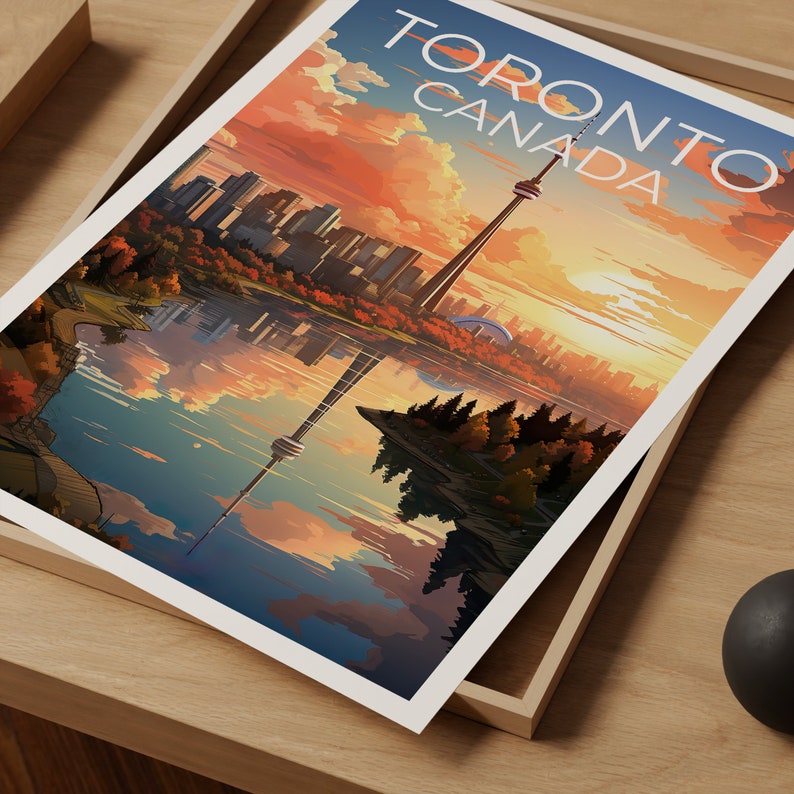 Toronto Travel Poster, Canada Wall Art, Canada Print, Toronto Poster, Canada Poster, CN Tower Poster, Toronto Art
