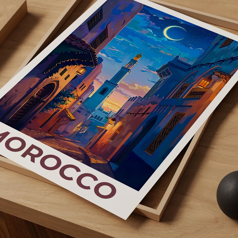 Morocco Print Poster, Fez Wall Art, Fez Poster, Travel Gift Idea, Morocco Illustration, Morocco Poster
