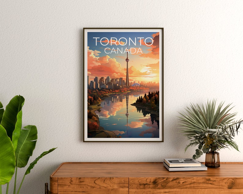 Toronto Travel Poster, Canada Wall Art, Canada Print, Toronto Poster, Canada Poster, CN Tower Poster, Toronto Art