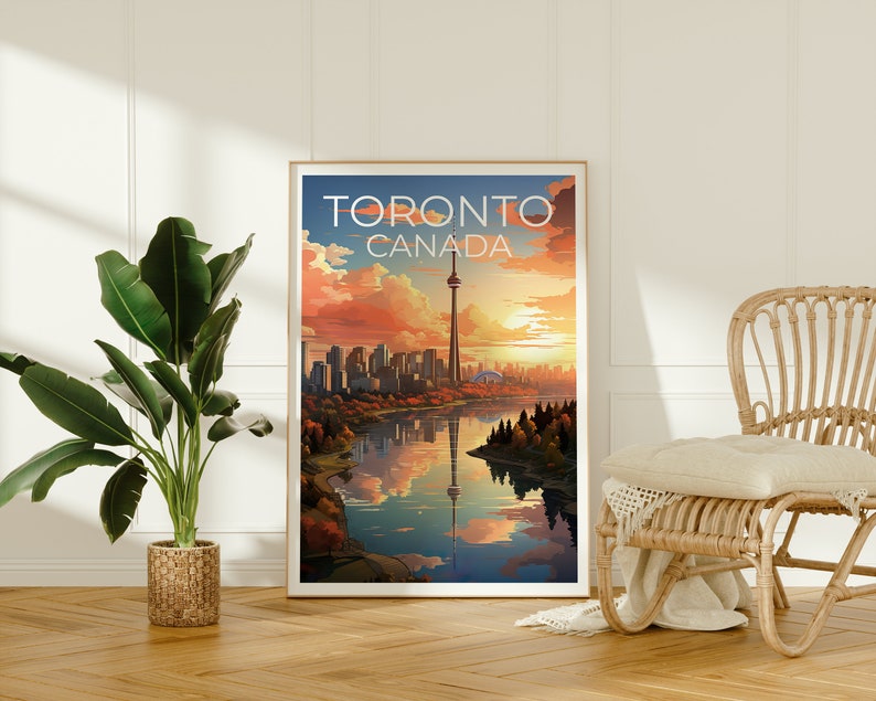 Toronto Travel Poster, Canada Wall Art, Canada Print, Toronto Poster, Canada Poster, CN Tower Poster, Toronto Art