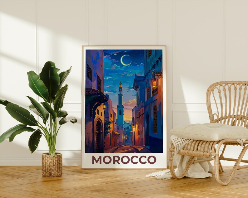 Morocco Print Poster, Fez Wall Art, Fez Poster, Travel Gift Idea, Morocco Illustration, Morocco Poster