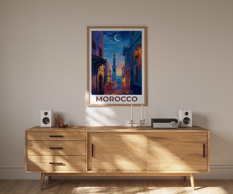 Morocco Print Poster, Fez Wall Art, Fez Poster, Travel Gift Idea, Morocco Illustration, Morocco Poster