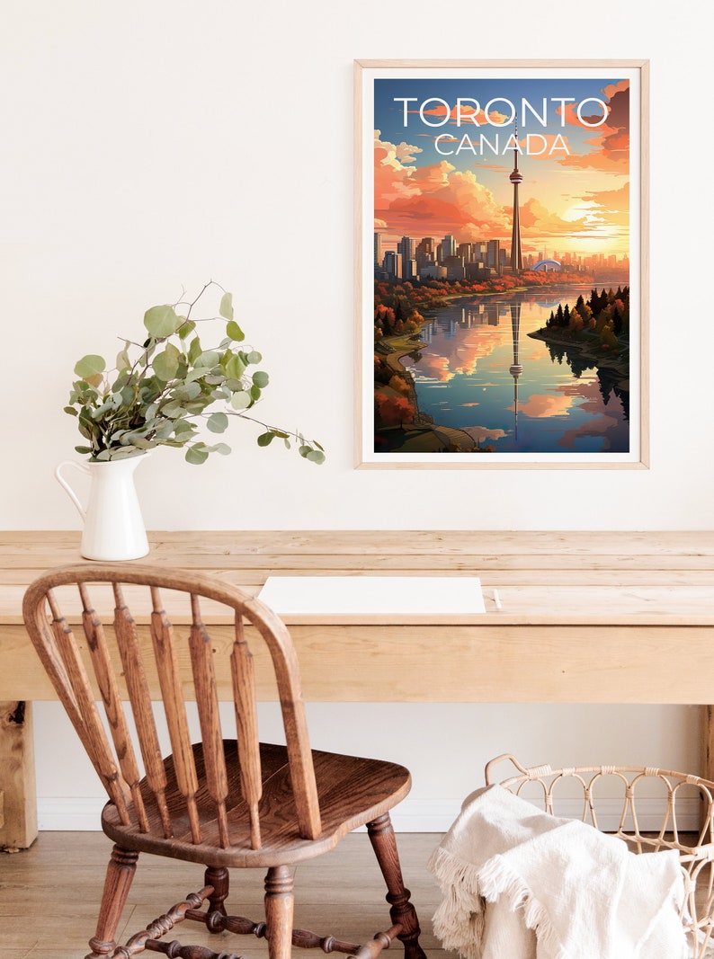 Toronto Travel Poster, Canada Wall Art, Canada Print, Toronto Poster, Canada Poster, CN Tower Poster, Toronto Art