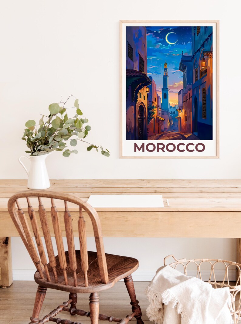 Morocco Print Poster, Fez Wall Art, Fez Poster, Travel Gift Idea, Morocco Illustration, Morocco Poster
