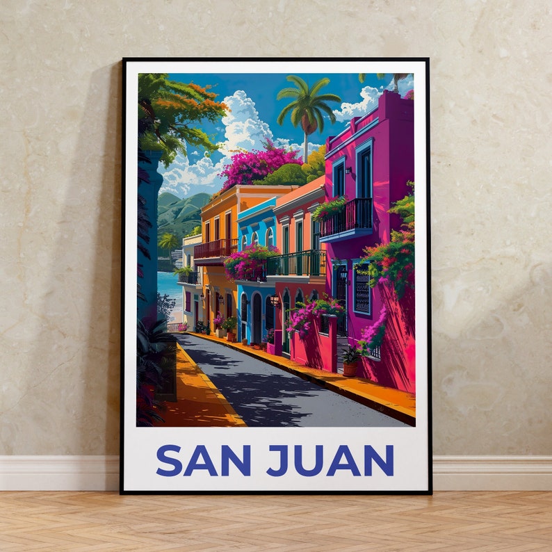 San Juan Poster, San Juan Print, Puerto Rico Poster, Puerto Rico Print, San Juan Travel Poster, Island Art, San Juan Art