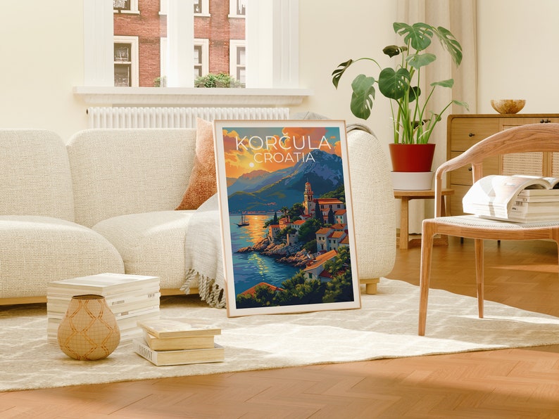 Korčula Poster, Korčula Print, Croatia Art, Croatia Print, Korcula Poster, Croatia Poster, Korcula Art