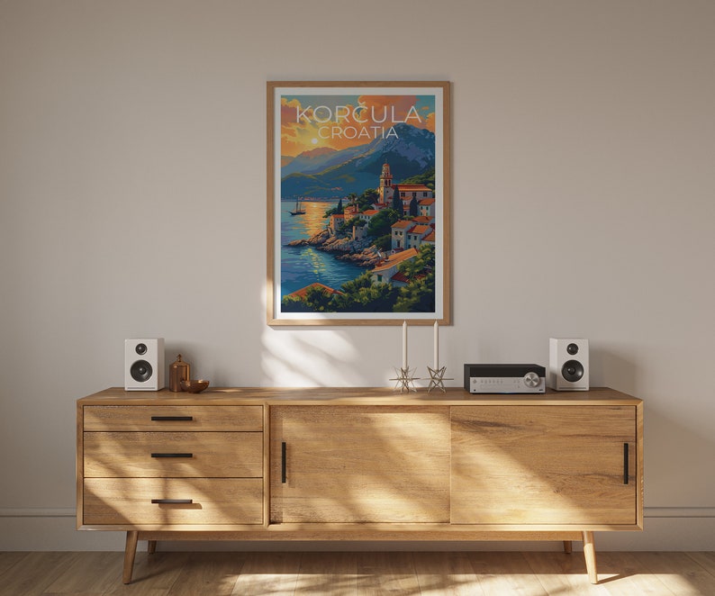 Korčula Poster, Korčula Print, Croatia Art, Croatia Print, Korcula Poster, Croatia Poster, Korcula Art
