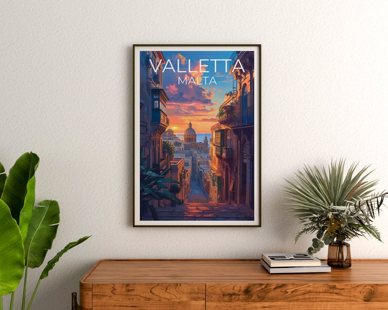 Valletta Travel Poster, Malta Wall Art, Malta Print, Valletta Poster, Malta Poster, City Poster, Valletta Art