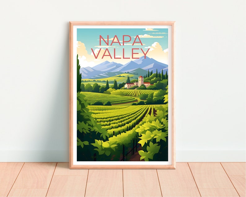 Napa Valley Travel Poster, California Wall Art, California Print, Napa Valley Poster, Wine Poster, Nature Poster, Napa Valley Art
