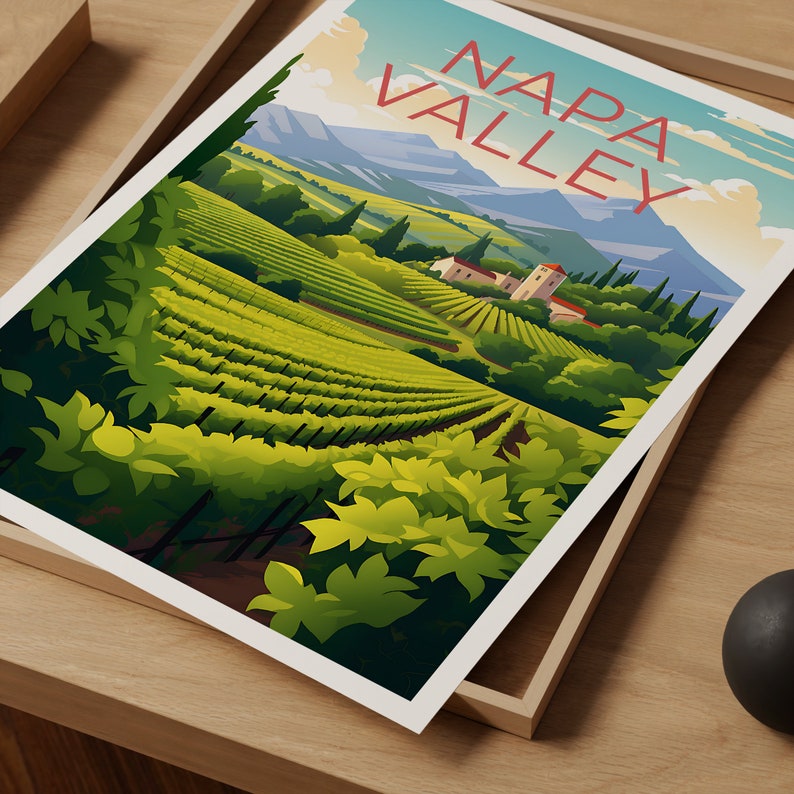 Napa Valley Travel Poster, California Wall Art, California Print, Napa Valley Poster, Wine Poster, Nature Poster, Napa Valley Art