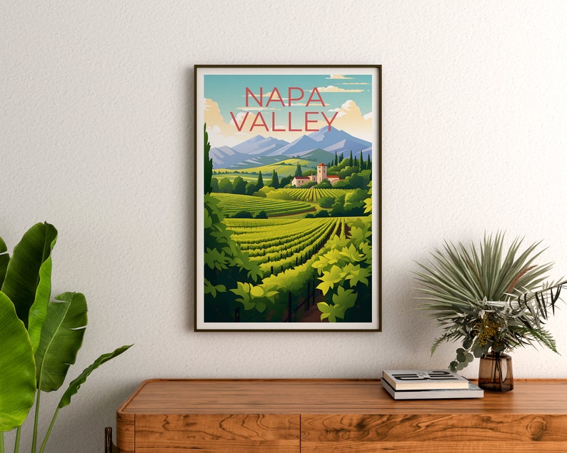 Napa Valley Travel Poster, California Wall Art, California Print, Napa Valley Poster, Wine Poster, Nature Poster, Napa Valley Art