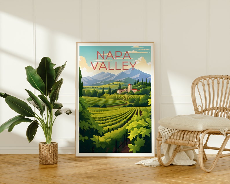 Napa Valley Travel Poster, California Wall Art, California Print, Napa Valley Poster, Wine Poster, Nature Poster, Napa Valley Art