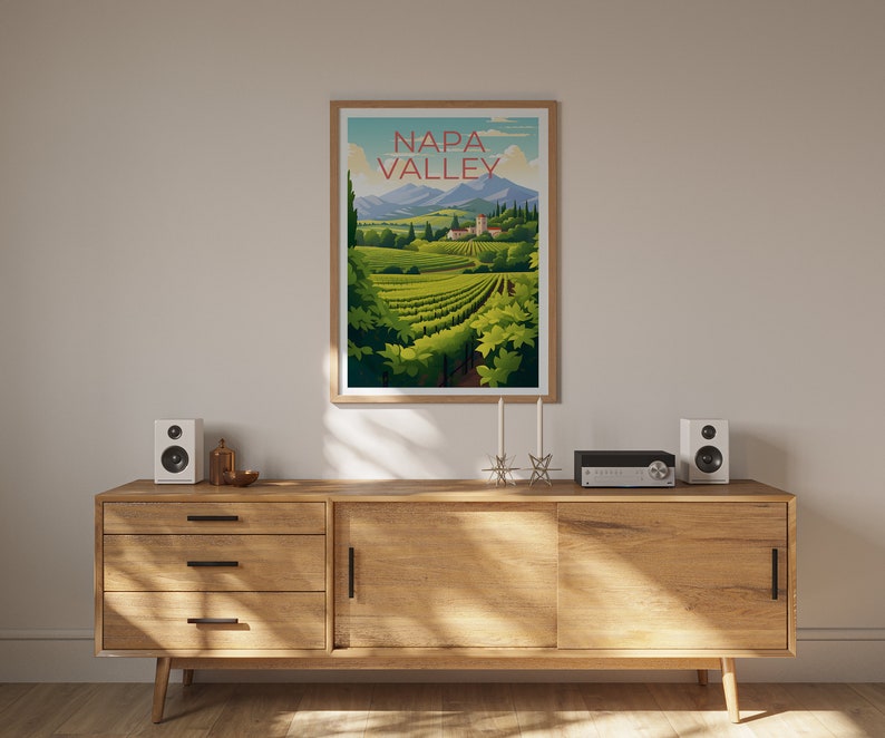 Napa Valley Travel Poster, California Wall Art, California Print, Napa Valley Poster, Wine Poster, Nature Poster, Napa Valley Art