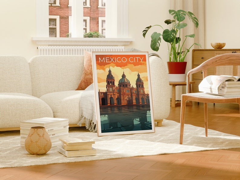 Mexico City Travel Poster, Mexico Wall Art, Mexico Print, Mexico City Poster, Central America Poster, City Poster, Mexico Art
