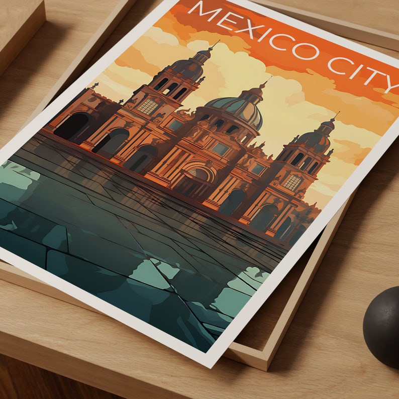 Mexico City Travel Poster, Mexico Wall Art, Mexico Print, Mexico City Poster, Central America Poster, City Poster, Mexico Art