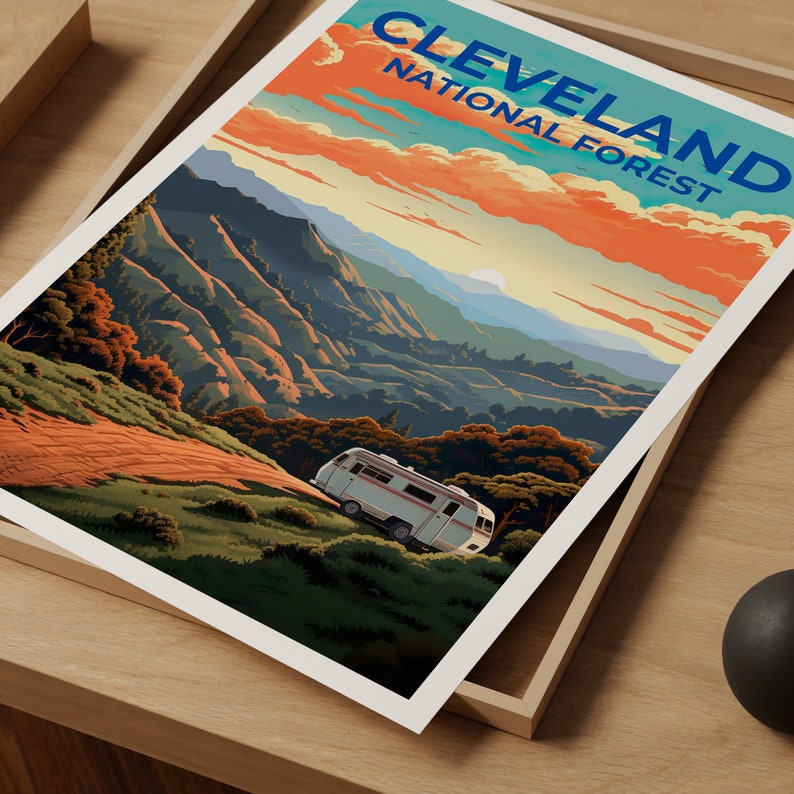 Cleveland National Forest Travel Poster, Forest Wall Art, Forest Print, California Poster, Nature Poster