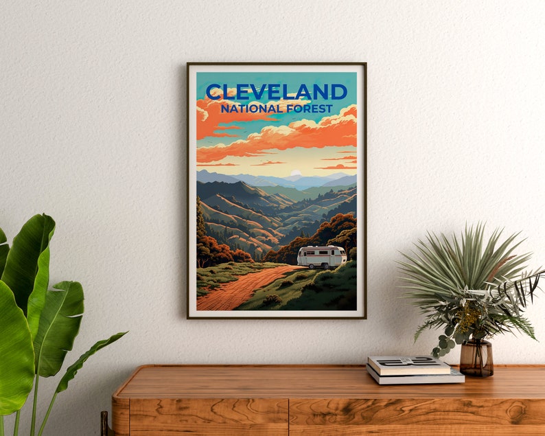 Cleveland National Forest Travel Poster, Forest Wall Art, Forest Print, California Poster, Nature Poster