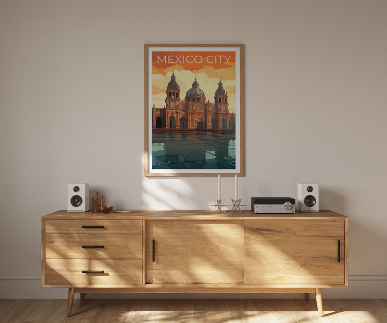 Mexico City Travel Poster, Mexico Wall Art, Mexico Print, Mexico City Poster, Central America Poster, City Poster, Mexico Art