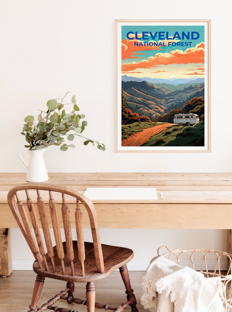 Cleveland National Forest Travel Poster, Forest Wall Art, Forest Print, California Poster, Nature Poster