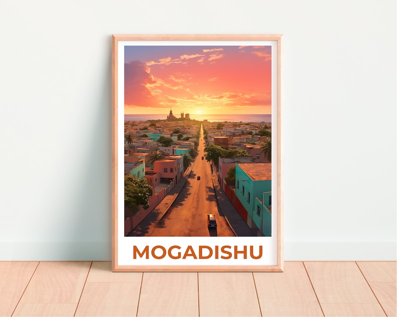Mogadischu Reiseposter, Somalia Wandkunst, Somalia Druck, Mogadischu Poster, Somalia Poster, Afrika Poster, Mogadischu Kunst