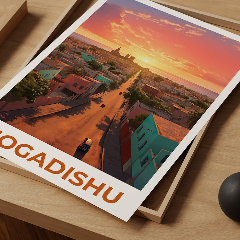 Mogadischu Reiseposter, Somalia Wandkunst, Somalia Druck, Mogadischu Poster, Somalia Poster, Afrika Poster, Mogadischu Kunst