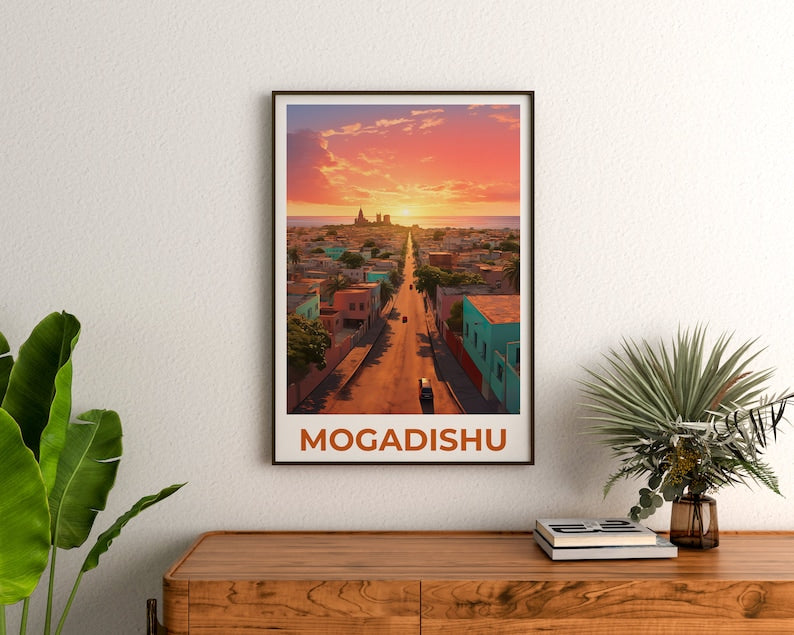 Mogadischu Reiseposter, Somalia Wandkunst, Somalia Druck, Mogadischu Poster, Somalia Poster, Afrika Poster, Mogadischu Kunst