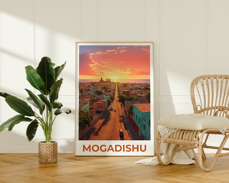 Mogadischu Reiseposter, Somalia Wandkunst, Somalia Druck, Mogadischu Poster, Somalia Poster, Afrika Poster, Mogadischu Kunst