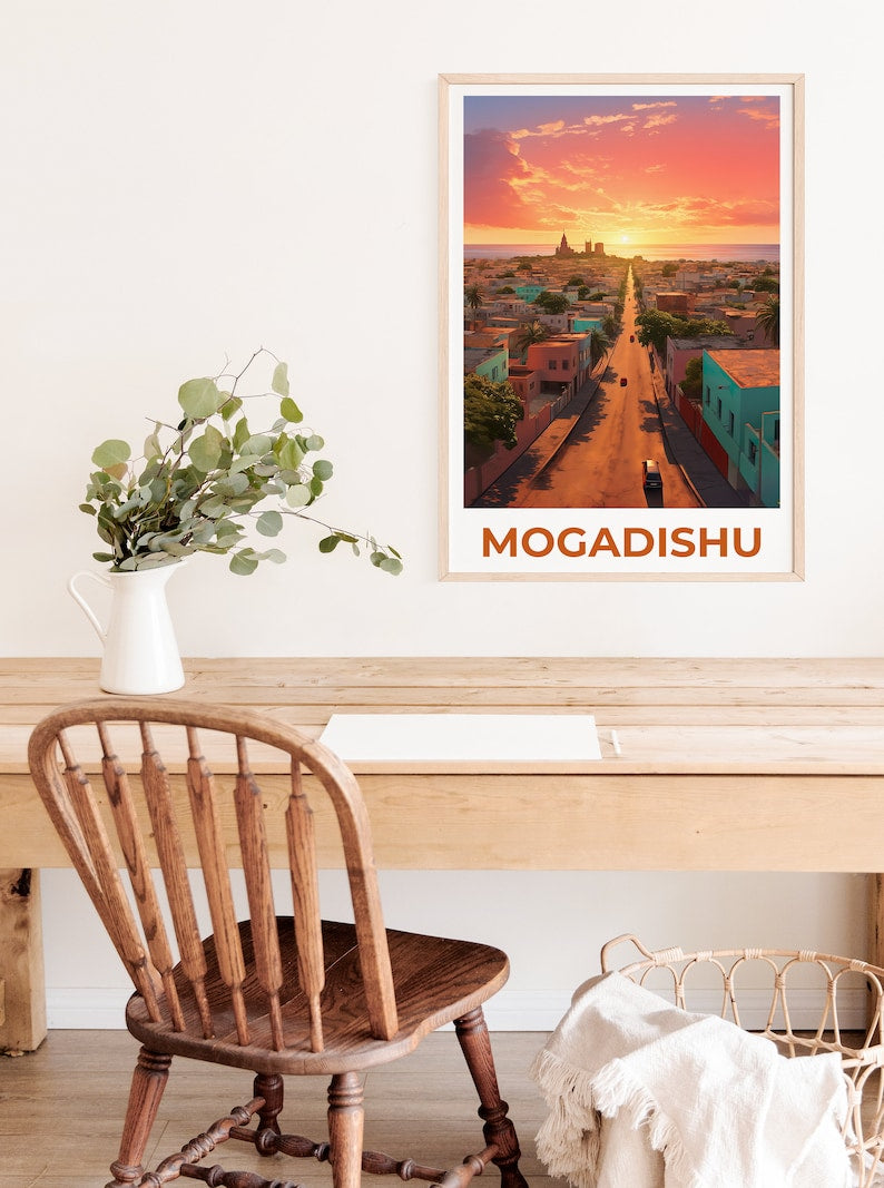 Mogadischu Reiseposter, Somalia Wandkunst, Somalia Druck, Mogadischu Poster, Somalia Poster, Afrika Poster, Mogadischu Kunst