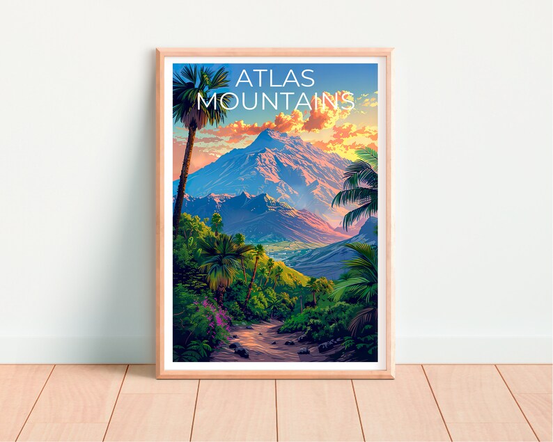 Atlas Mountains Poster, Atlas Mountains Print, Africa Poster, Africa Print, Atlas Mountains Travel Poster, Atlas Mountains Art