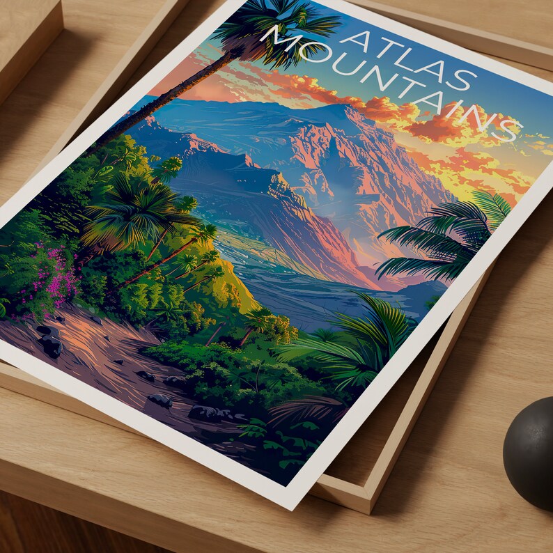 Atlas Mountains Poster, Atlas Mountains Print, Africa Poster, Africa Print, Atlas Mountains Travel Poster, Atlas Mountains Art