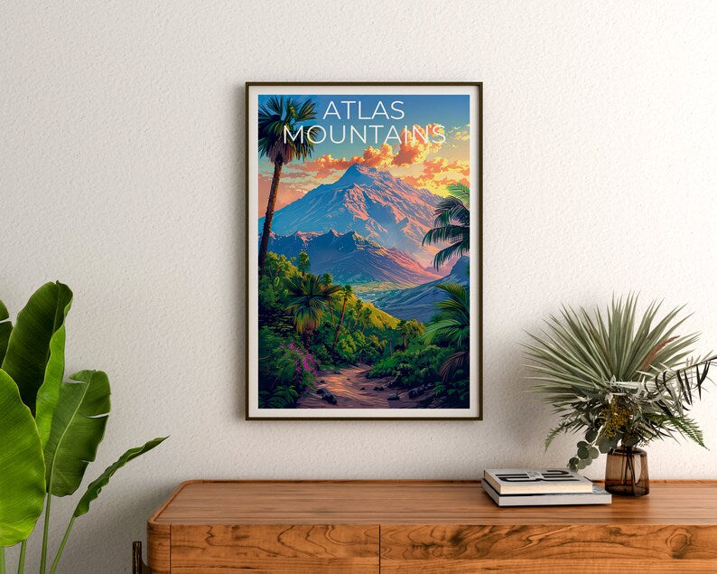 Atlas Mountains Poster, Atlas Mountains Print, Africa Poster, Africa Print, Atlas Mountains Travel Poster, Atlas Mountains Art