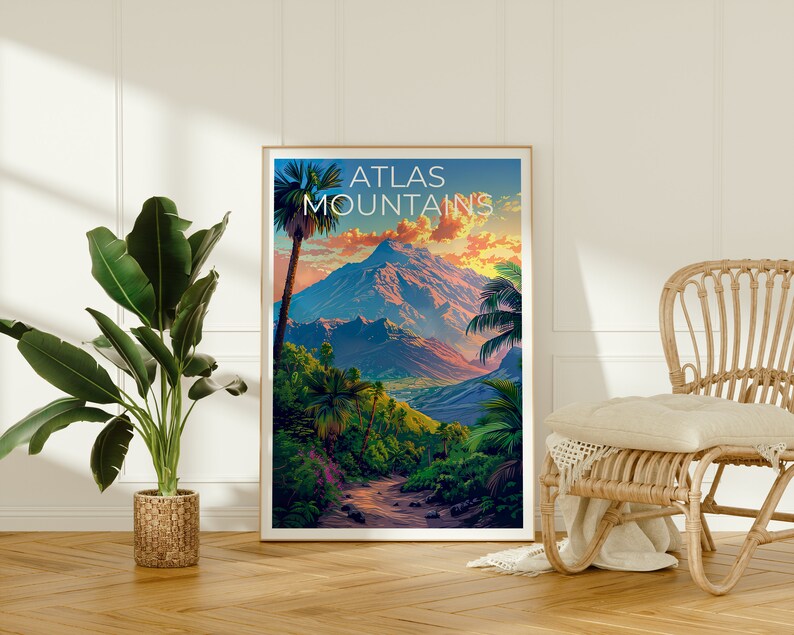 Atlas Mountains Poster, Atlas Mountains Print, Africa Poster, Africa Print, Atlas Mountains Travel Poster, Atlas Mountains Art
