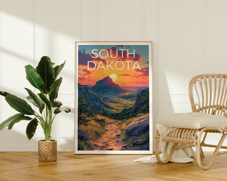 South Dakota Travel Poster, South Dakota Wall Art, South Dakota Print, South Dakota Poster, Forest Poster, Nature Poster, South Dakota Art