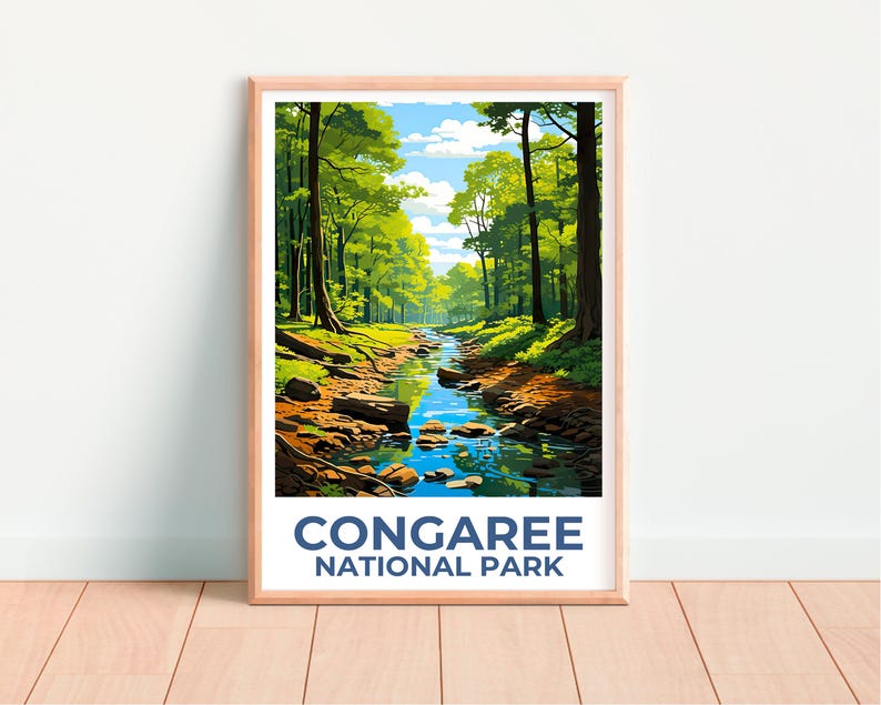 Congaree National Park Poster, Congaree Print, South Carolina Print, Forest Poster, Tree Poster,  Birthday Gift, Home Decor