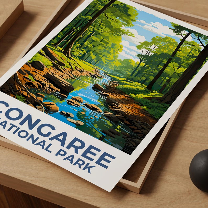 Congaree National Park Poster, Congaree Print, South Carolina Print, Forest Poster, Tree Poster,  Birthday Gift, Home Decor