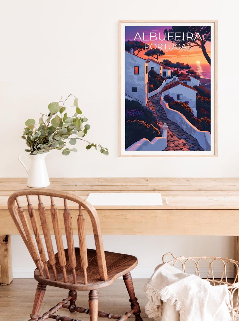 Albufeira Print Poster, Portugal Wall Art, Albufeira Poster, Travel Gift Idea, Portugal Illustration, Europe Poster