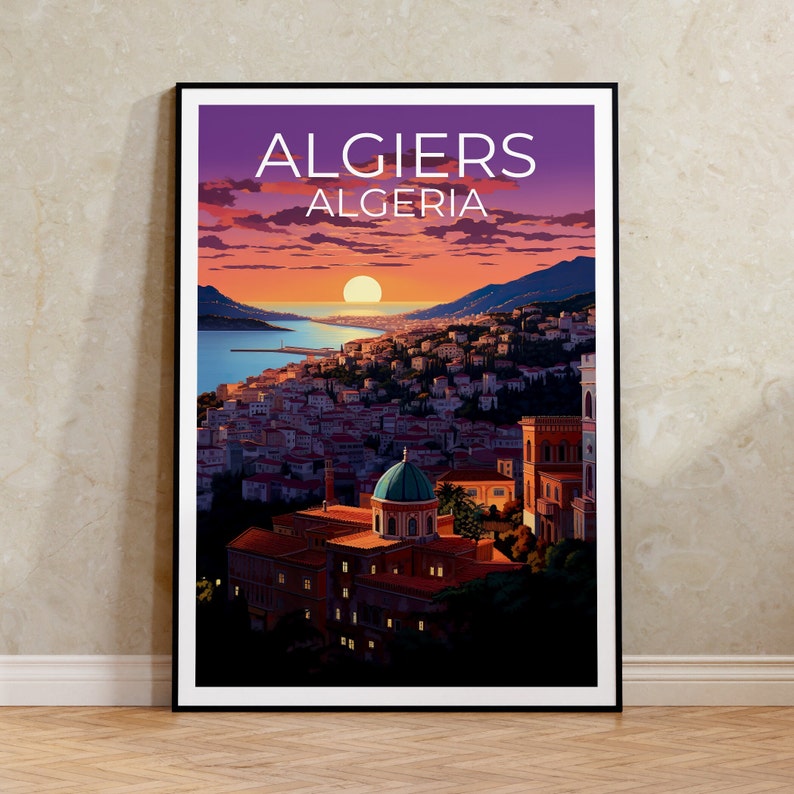 Algiers Poster, Algiers Print, Algeria Art, Algeria Print, Africa Travel Poster, Algeria Poster, Algiers Art