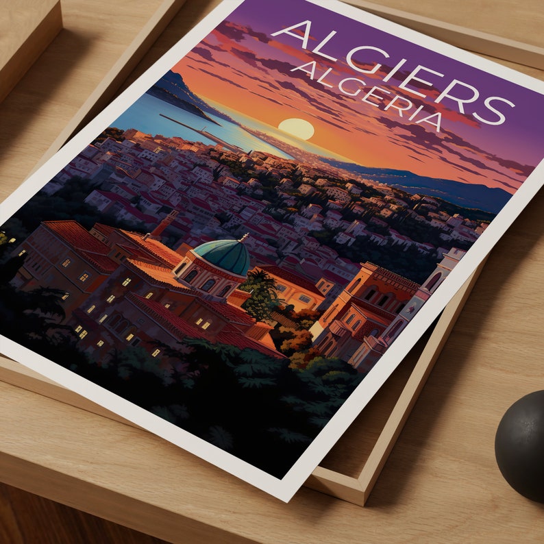 Algiers Poster, Algiers Print, Algeria Art, Algeria Print, Africa Travel Poster, Algeria Poster, Algiers Art