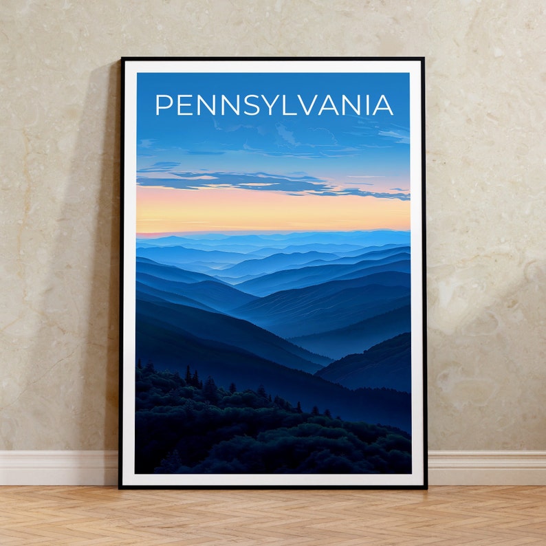 Pennsylvania Travel Poster, Allegheny Wall Art, Allegheny Print, Pennsylvania Poster, Allegheny Poster, Mountain Poster, Pennsylvania Art