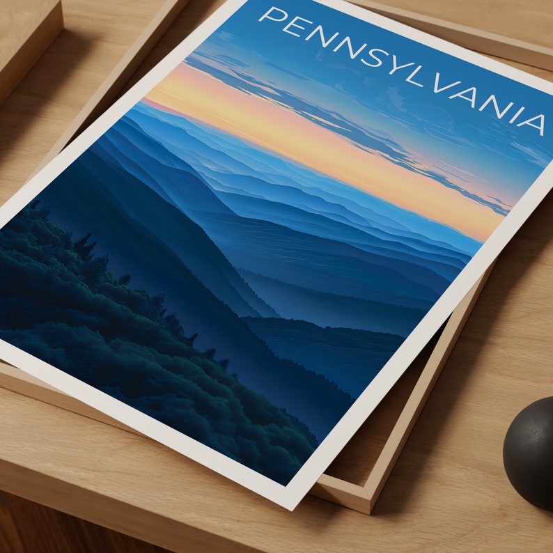 Pennsylvania Travel Poster, Allegheny Wall Art, Allegheny Print, Pennsylvania Poster, Allegheny Poster, Mountain Poster, Pennsylvania Art