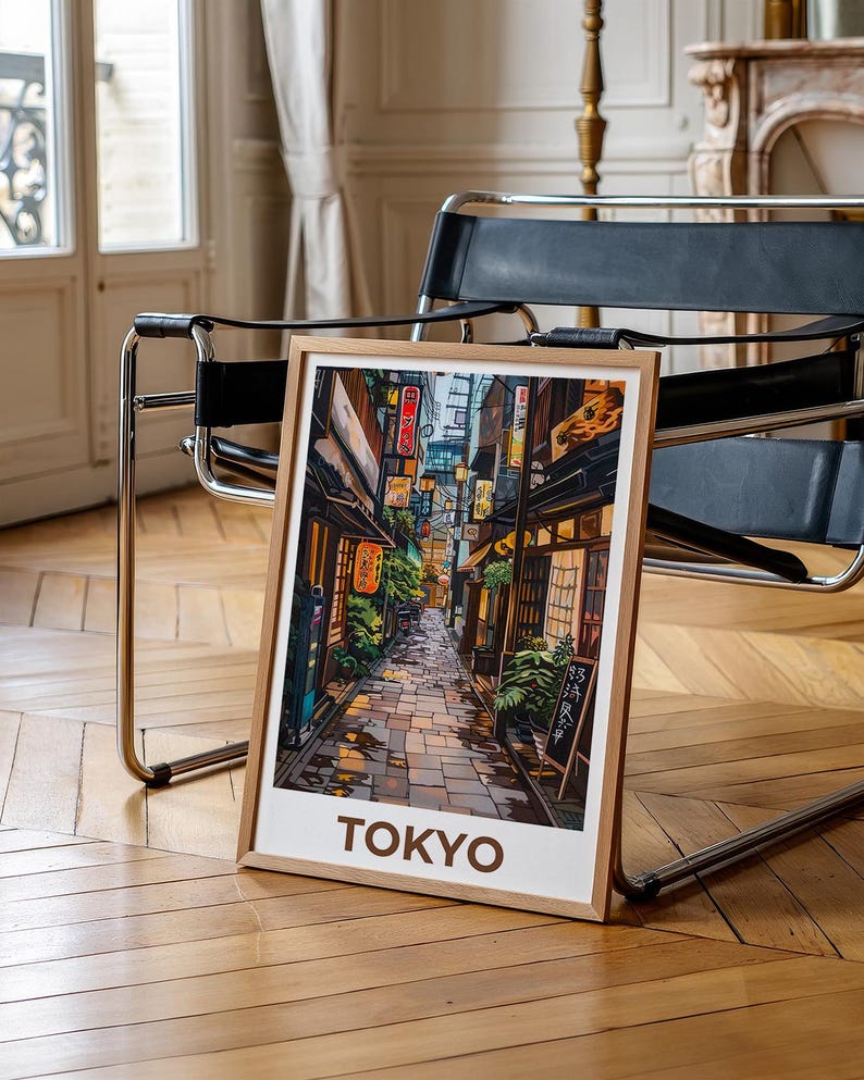 Tokyo Travel Print, Japan Poster, Japanese Bar Wall Art, Japan Culture Illustration, City Poster, Home Decor, Birthday Gift