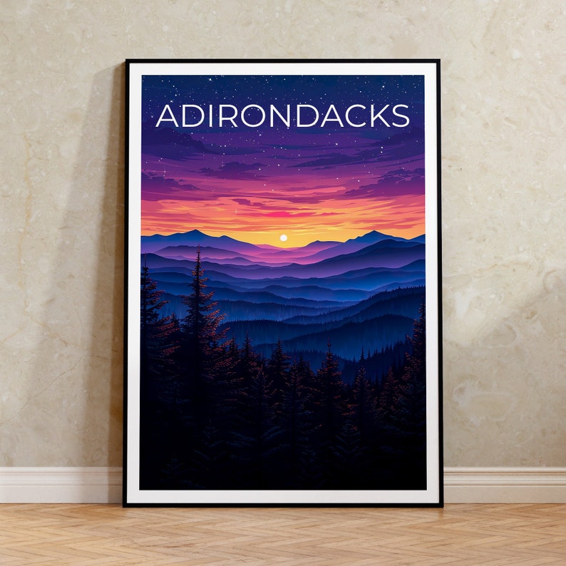 Adirondacks Poster, Adirondacks Print, New York Poster, Mountain Print, Adirondack Mountains Poster, Adirondacks Gift