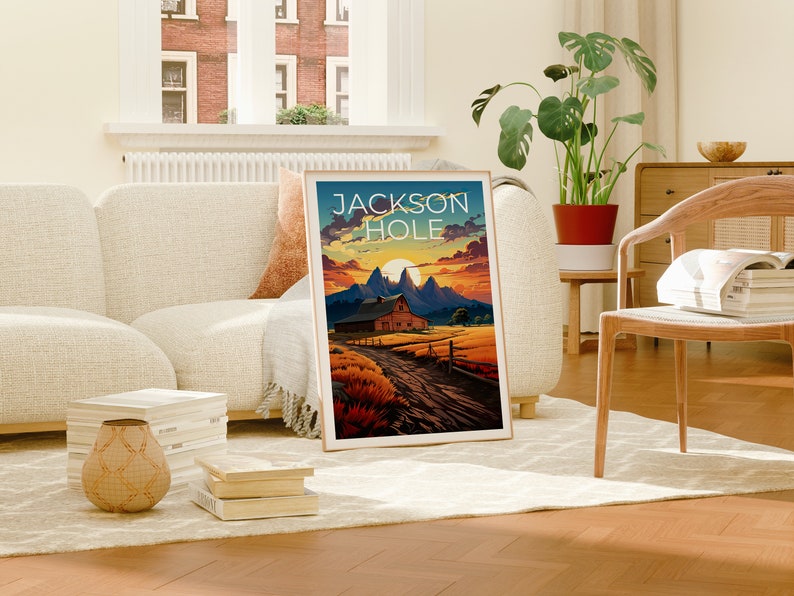Affiche de Jackson Hole, impression de Grand Teton, art de Grand Teton, impression de Jackson Hole, affiche de voyage de Jackson Hole, affiche du Wyoming, impression du Wyoming