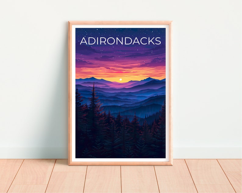 Adirondacks Poster, Adirondacks Print, New York Poster, Mountain Print, Adirondack Mountains Poster, Adirondacks Gift
