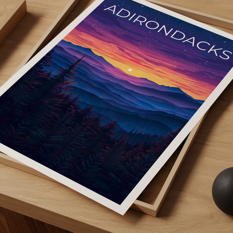 Adirondacks Poster, Adirondacks Print, New York Poster, Mountain Print, Adirondack Mountains Poster, Adirondacks Gift
