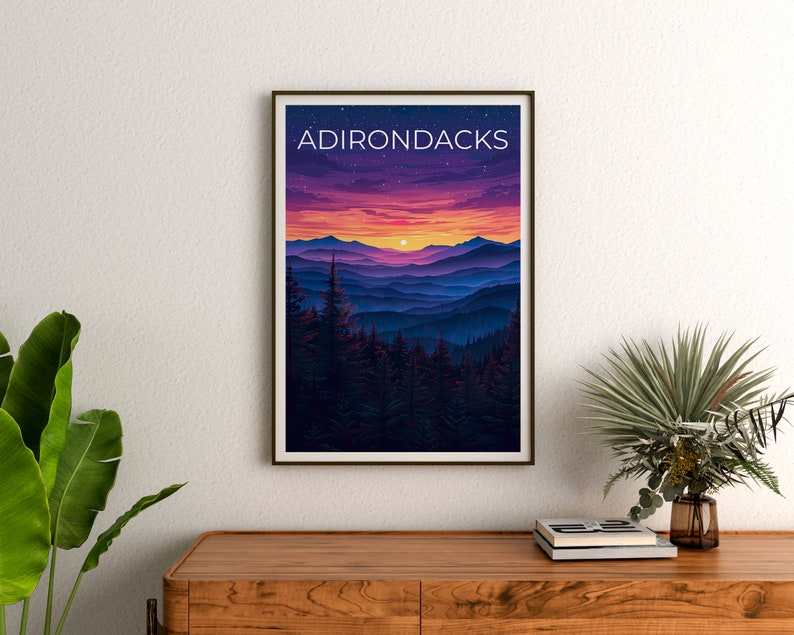 Adirondacks Poster, Adirondacks Print, New York Poster, Mountain Print, Adirondack Mountains Poster, Adirondacks Gift