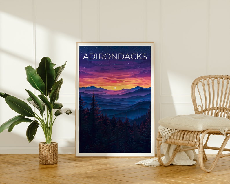 Adirondacks Poster, Adirondacks Print, New York Poster, Mountain Print, Adirondack Mountains Poster, Adirondacks Gift