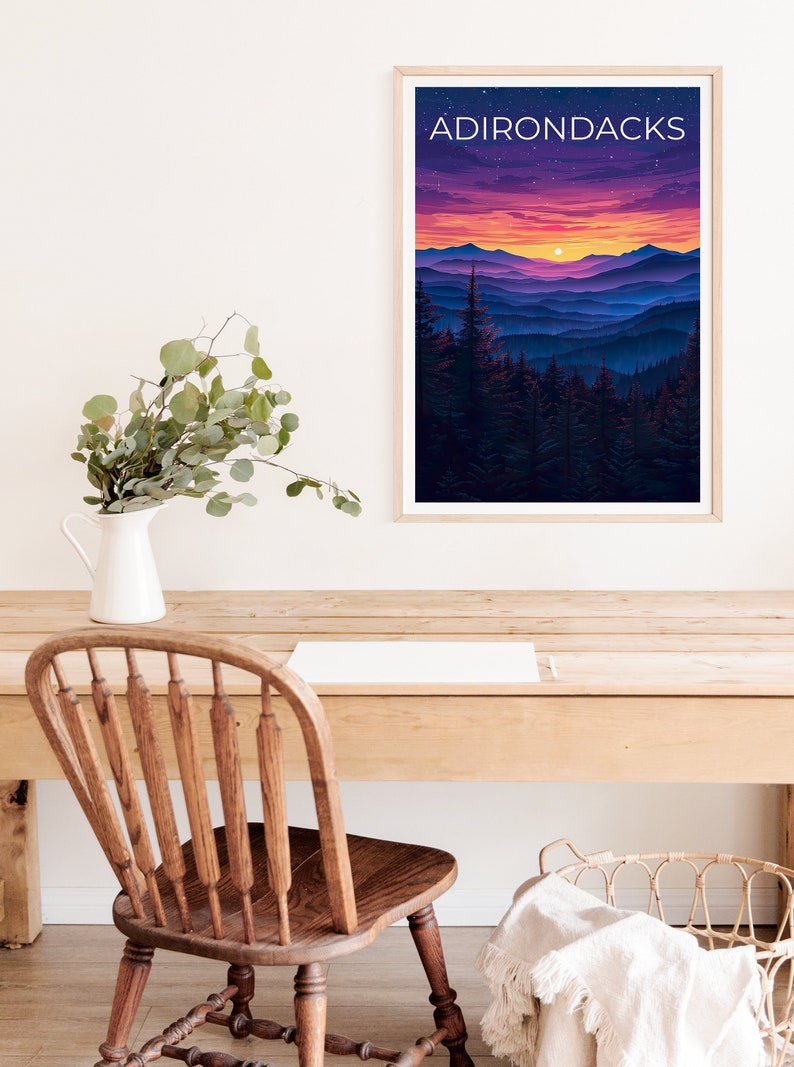 Adirondacks Poster, Adirondacks Print, New York Poster, Mountain Print, Adirondack Mountains Poster, Adirondacks Gift